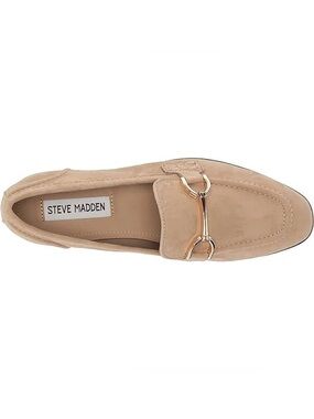 Steve Madden Tan Suede Horsebit Flat Loafers Size 8